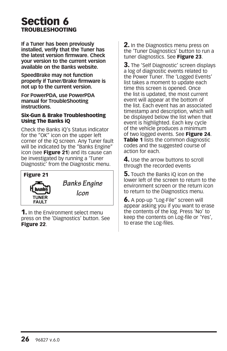 Banks engine icon | Banks Power Ford Trucks: (Diesel ’08 - 10 6.4L Power Stroke) Tuner- Six-Gun Diesel Tuner & SpeedBrake, For use with Banks iQ '08-10 Compatible with PowerPDA User Manual | Page 26 / 36