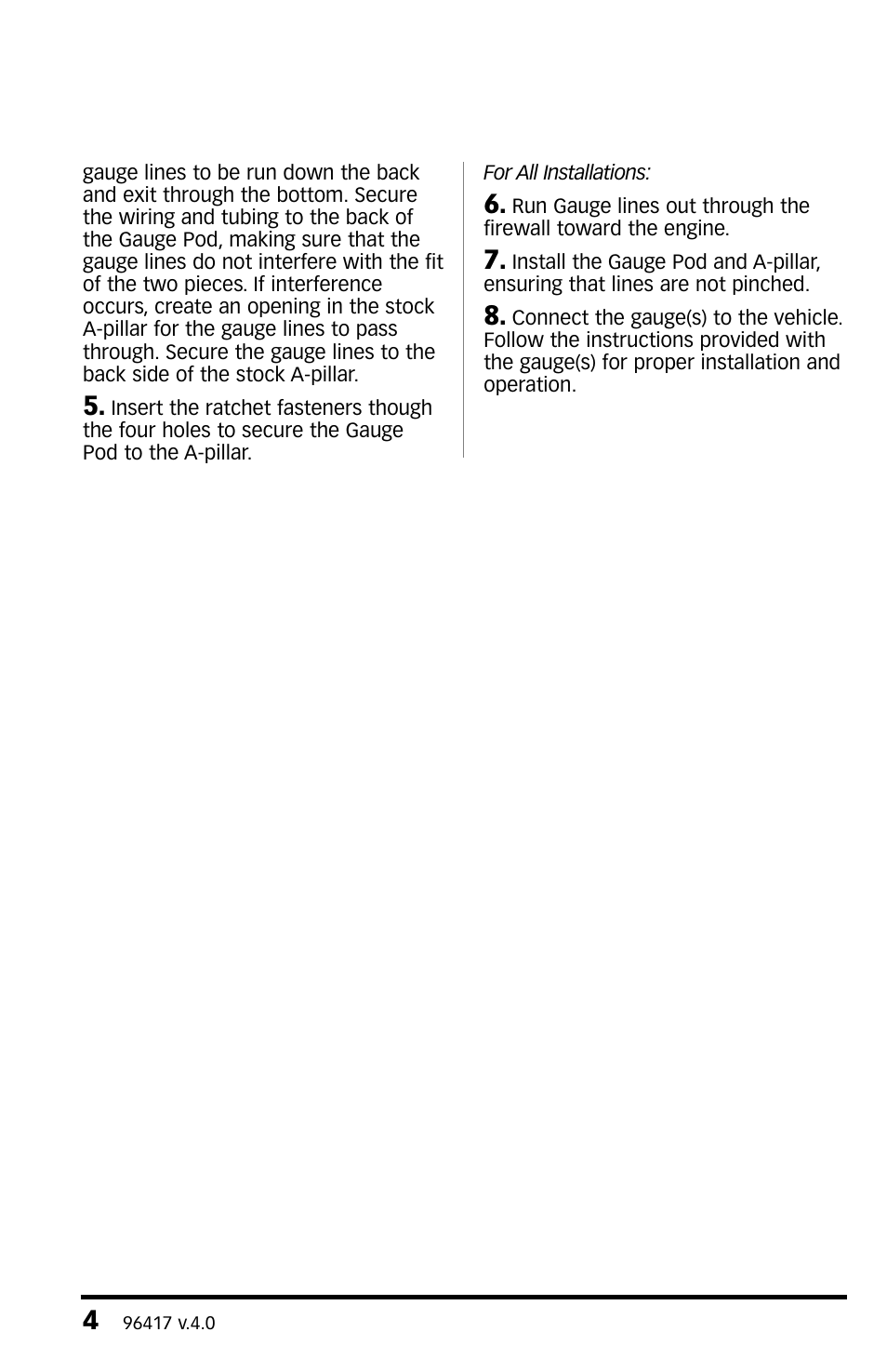 Banks Power DynaFact pillar-style gauge mount ('88-05 Chevy_GMC), ('94-07 Dodge), ('87-05 Ford) User Manual | Page 4 / 8