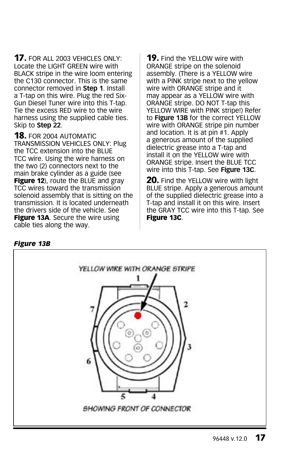 Banks Power Dodge Trucks: (Diesel ’03 - 07 5.9L Cummins) Tuner- Six-Gun Diesel Tuner (235, 250, 305 HP Dodge 5.9L Cummins (24-valve) Trucks) '03-04 For use with Six-Gun Switch User Manual | Page 17 / 36