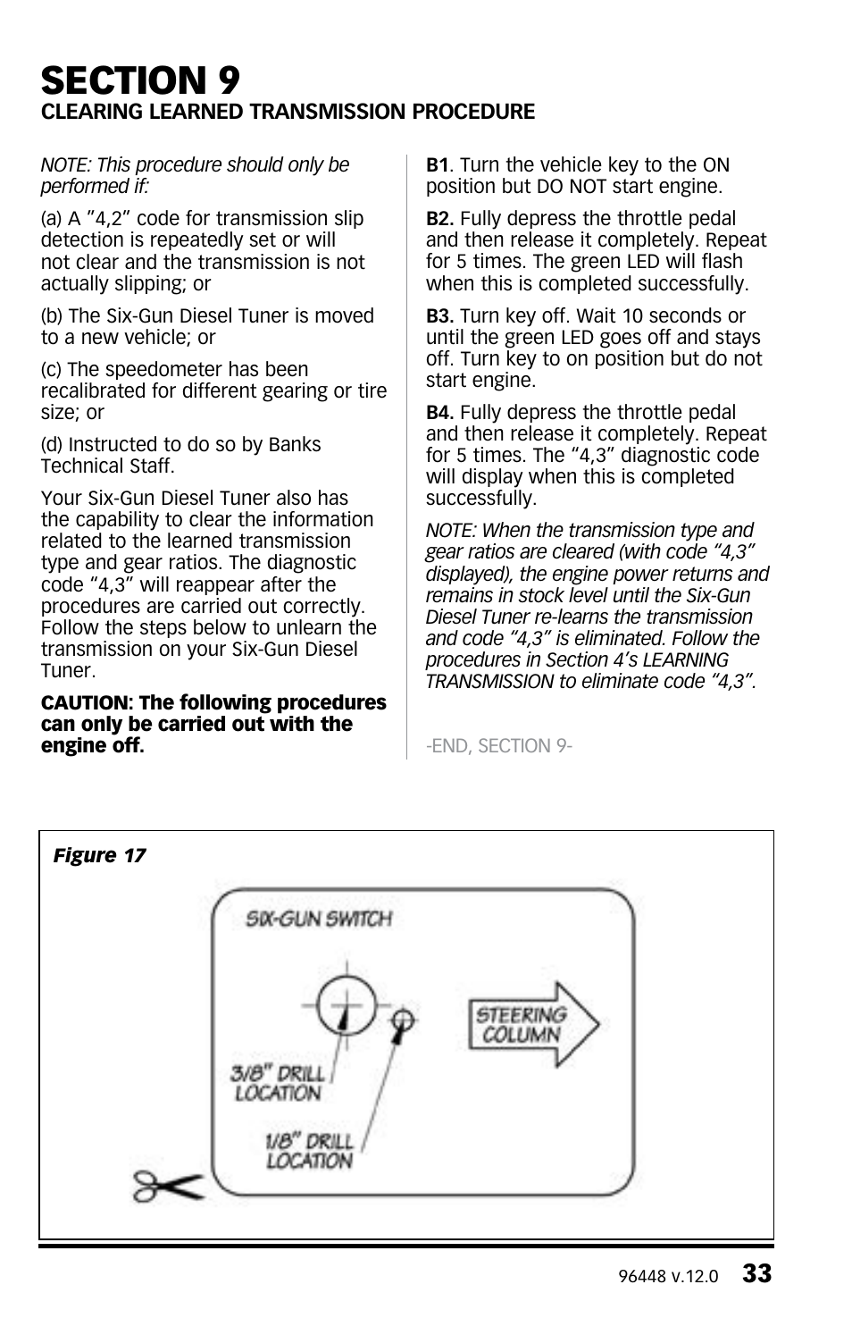 Banks Power Dodge Trucks: (Diesel ’03 - 07 5.9L Cummins) Tuner- Six-Gun Diesel Tuner (235, 250, 305 HP Dodge 5.9L Cummins (24-valve) Trucks) '03-04 For use with Six-Gun Switch User Manual | Page 33 / 36