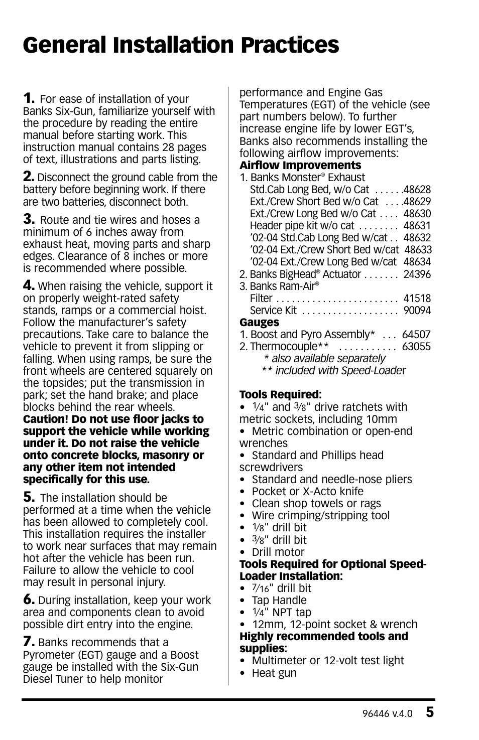 General installation practices | Banks Power Chevy_GMC Trucks: Duramax LB7 (Diesel ’01 - 04 6.6L) Tuner- Six-Gun Diesel Tuner with optional Speed-Loader Module '01-04 For use with Six-Gun Switch User Manual | Page 5 / 24