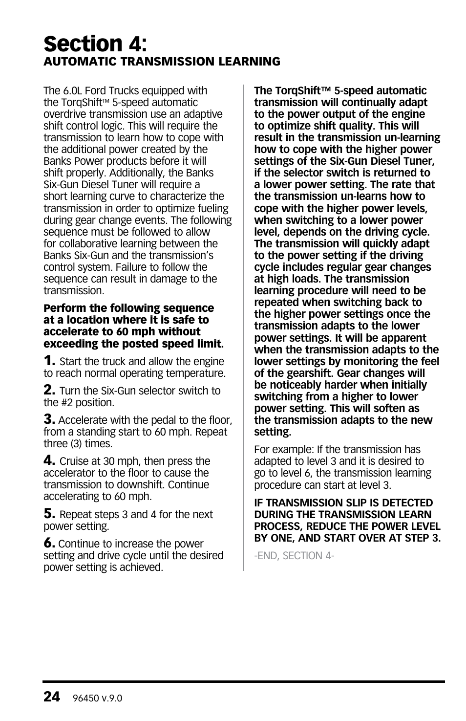 Banks Power Ford Trucks: (Diesel ’03 - 07 6.0L Power Stroke) Tuner- Six-Gun Diesel Tuner w_ optional Speed-Loader Module For use with Six-Gun switch Only User Manual | Page 24 / 28