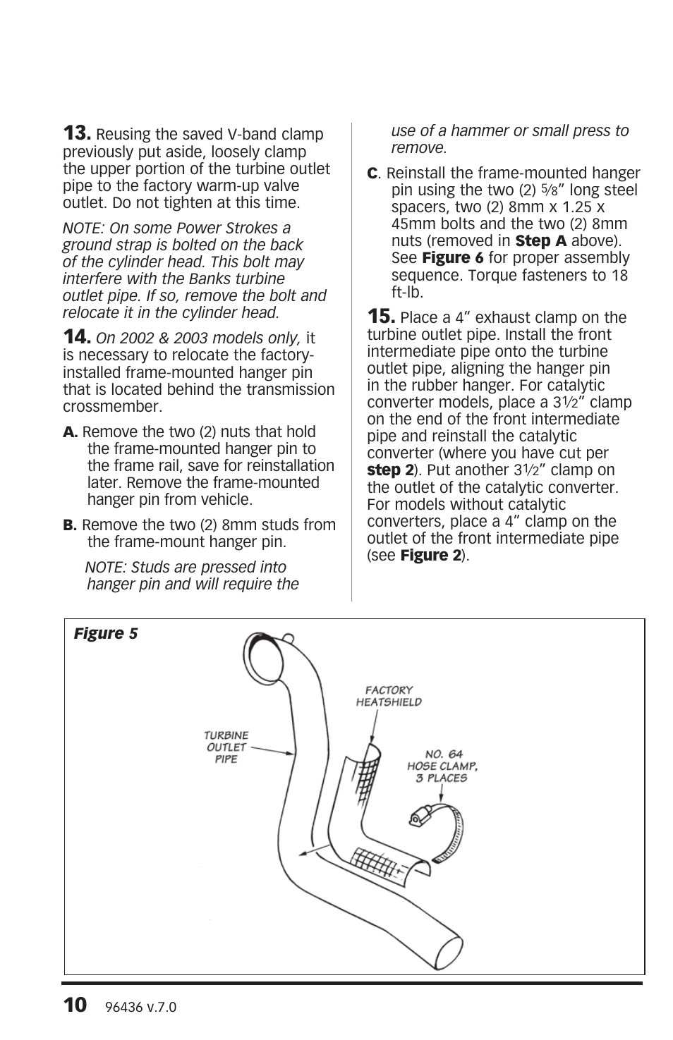 Banks Power Ford Trucks: (Diesel ’99 - 03 7.3L Power Stroke) Exhaust- Monster Exhaust, Single Passenger side exit (w_ cat) '99-03 F-250 & F-350 User Manual | Page 10 / 20