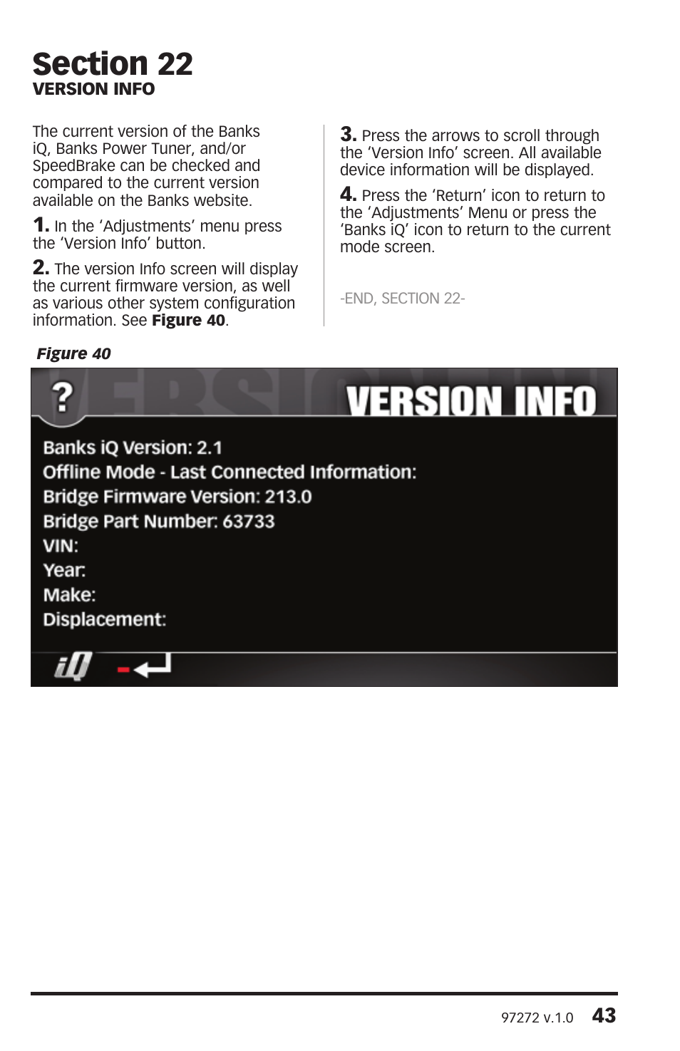 Banks Power Interface- Banks iQ 1996 & Later Vehicles with OBDII Diagnostics User Manual | Page 43 / 46