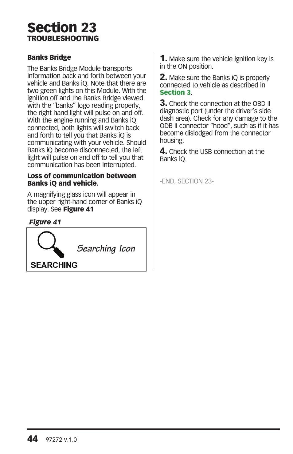 Searching icon | Banks Power Interface- Banks iQ 1996 & Later Vehicles with OBDII Diagnostics User Manual | Page 44 / 46