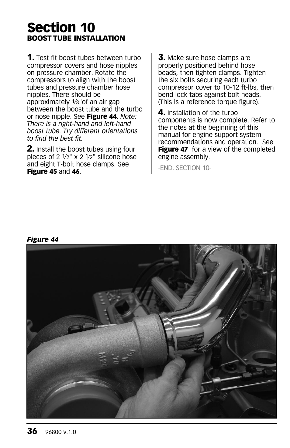 Section 10, Boost tube installation, Section 10 boost tube installation | Banks Power Twin-Turbo: Forced Induction- Twin Turbos Small Block Chevy User Manual | Page 36 / 40