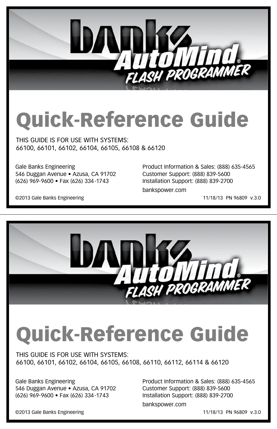 Banks Power Jeep Trucks: (Gas ’07 - 11 3.8L) Programmer- AutoMind, Quick Reference Guide User Manual | 12 pages
