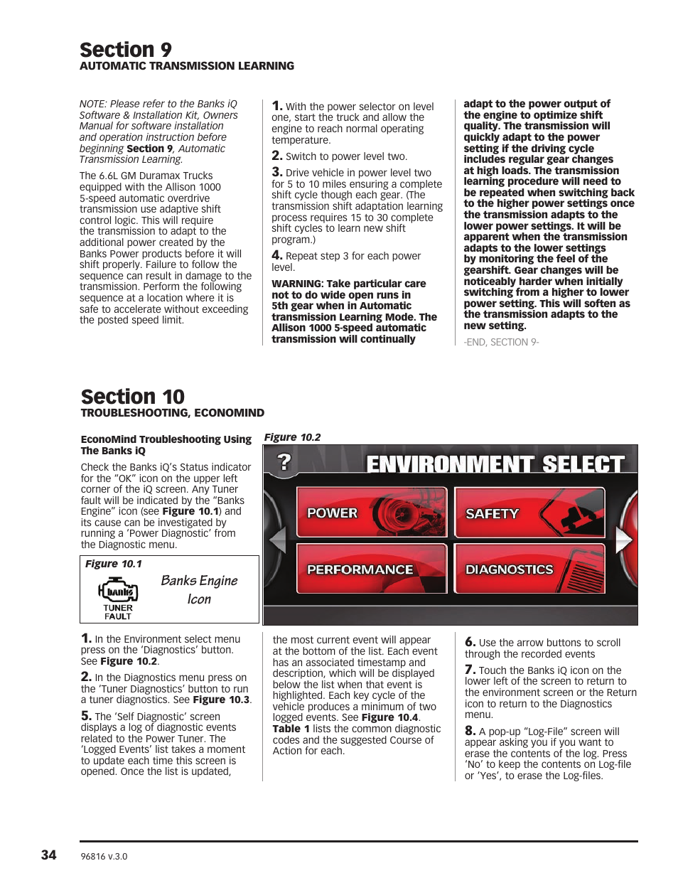 Banks engine icon | Banks Power Chevy_GMC Trucks: Duramax LLY-LBZ (Diesel ’06 - 07 6.6L) Power Systems- PowerPack & Stinger Systems w EconoMind (LLY & LBZ) '06-07 (iQ) Compatible with Optional Banks iQ User Manual | Page 34 / 40