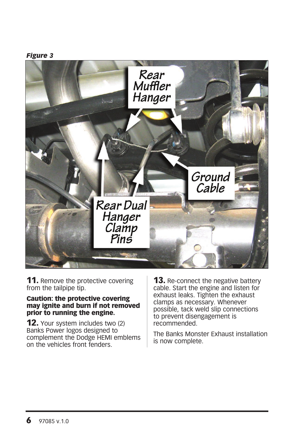 Banks Power Dodge Trucks: (Gas ’02 - 10 5.7L HEMI & 4.7L) Exhaust- Monster Exhaust, '09 5.7L Dodge Ram 1500, Hemi, CCSB Only User Manual | Page 6 / 8