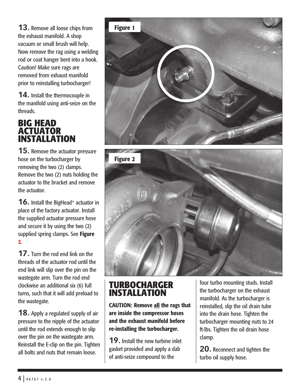 Big head actuator installation, Turbocharger installation | Banks Power Dodge Trucks: (Diesel ’03 - 07 5.9L Cummins) Power Systems- Stinger system '03-04 User Manual | Page 4 / 24