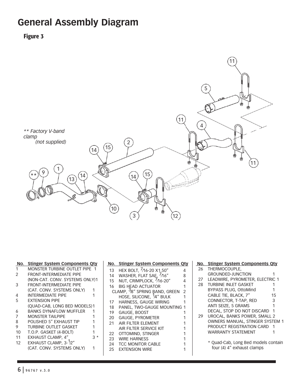 General assembly diagram, Figure 3 | Banks Power Dodge Trucks: (Diesel ’03 - 07 5.9L Cummins) Power Systems- Stinger system '03-04 User Manual | Page 6 / 24