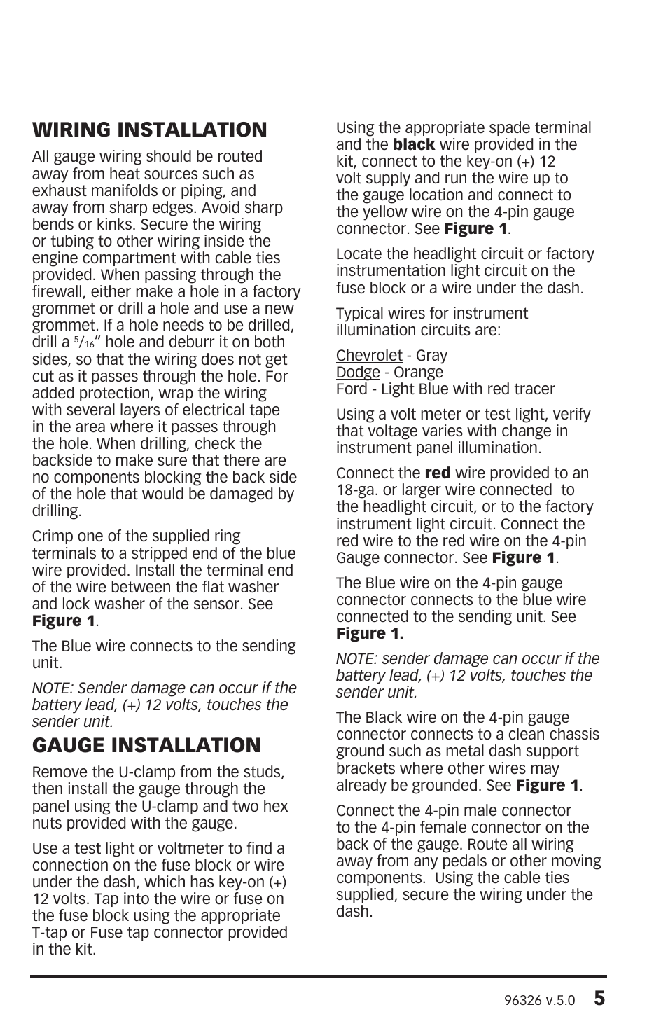 5wiring installation, Gauge installation | Banks Power Temperature User Manual | Page 5 / 8