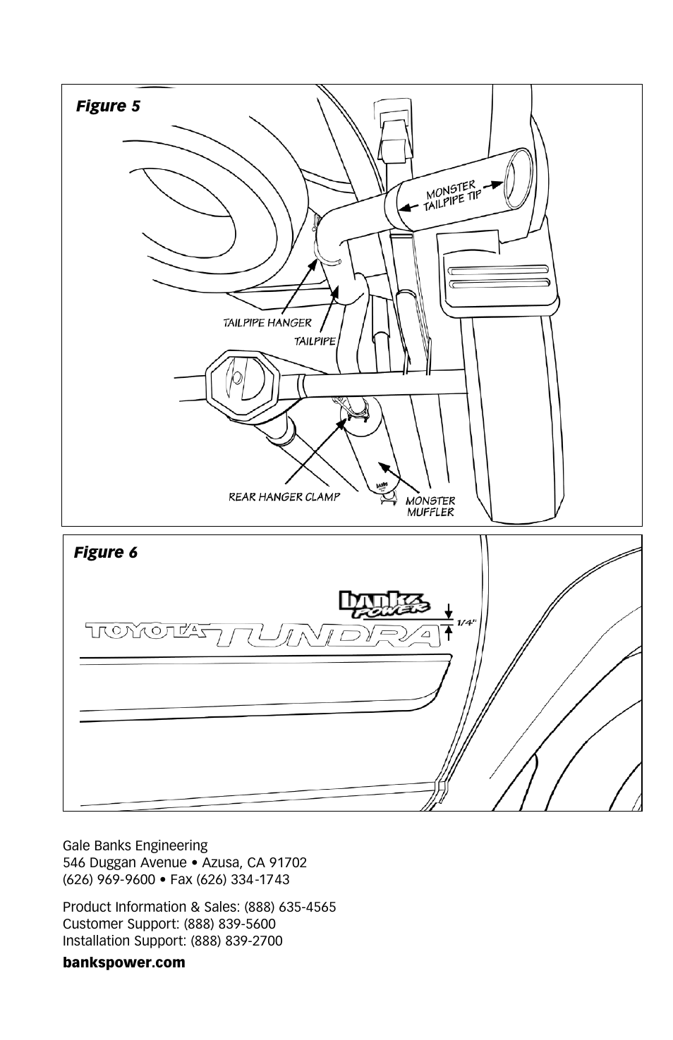 Banks Power Toyota Trucks: (Gas ’07 - 14 5.7L Tundra) Exhaust- Monster Exhaust, Single Passenger side exit '09-10 Double Cab Standard Bed User Manual | Page 8 / 8