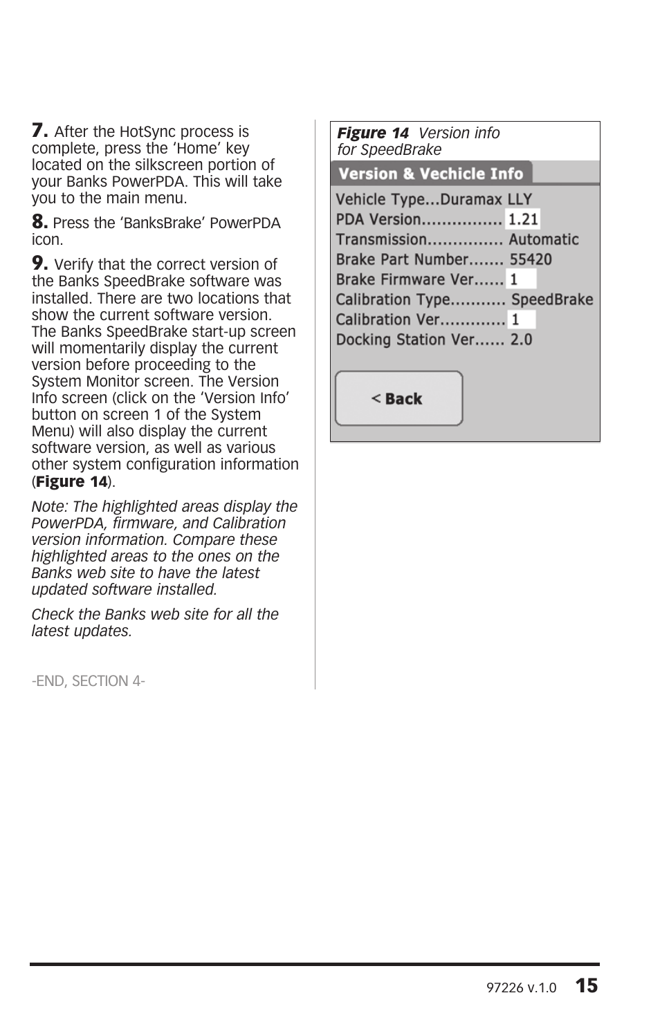 Banks Power Chevy_GMC Trucks: Duramax LLY (Diesel ’04 - 05 6.6L) Speed Control- SpeedBrake, Advance User Manual '04-05 For use with PowerPDA User Manual | Page 15 / 16