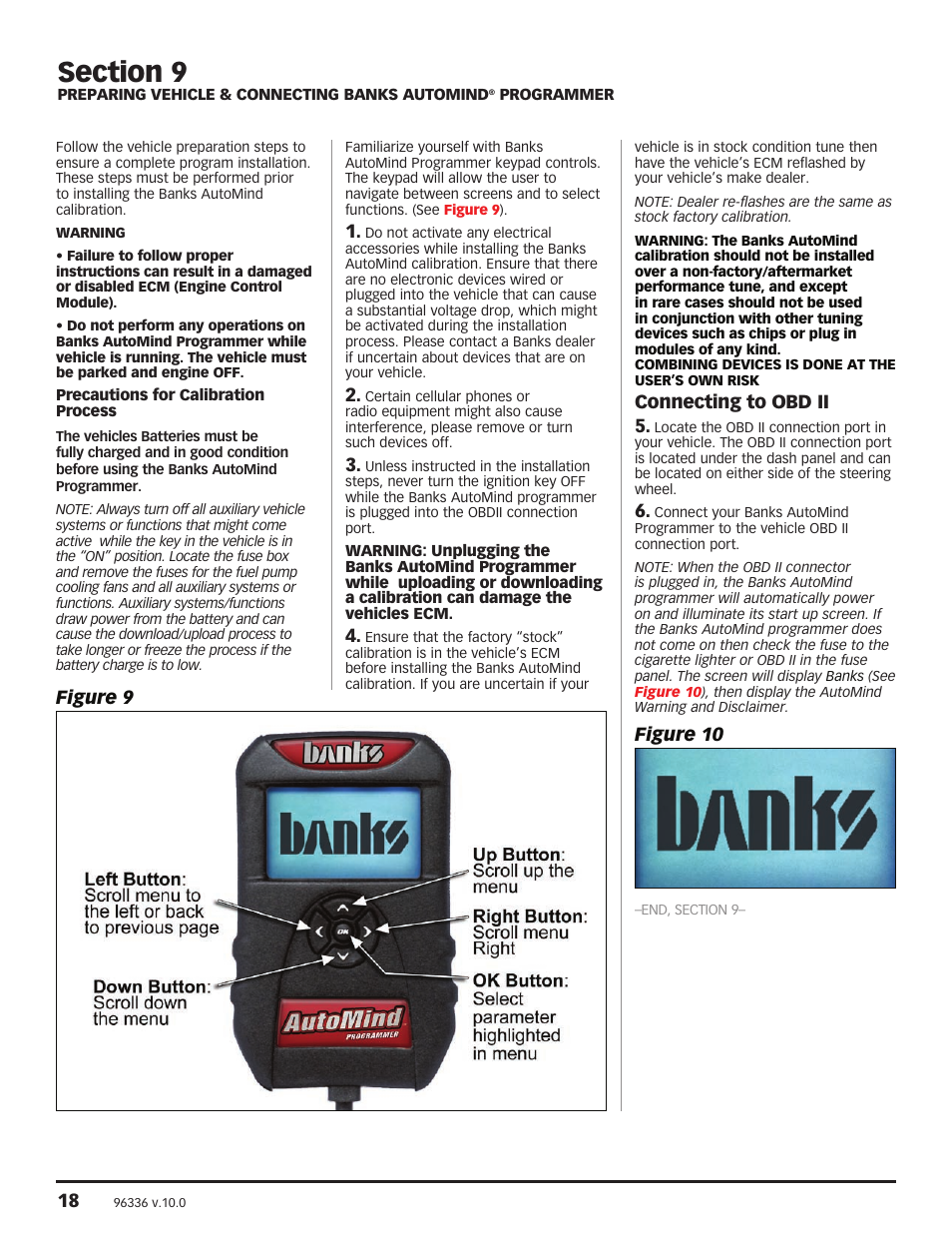 Connecting to obd ii 5, Figure 10, Figure 9 | Banks Power Ford Trucks: (Diesel ’99 - 03 7.3L Power Stroke) Power Systems- PowerPack, Stinger-Plus, Stinger & Git-Kit '19991_2-2003 F-250 & F-350 Trucks and Excursions User Manual | Page 18 / 28