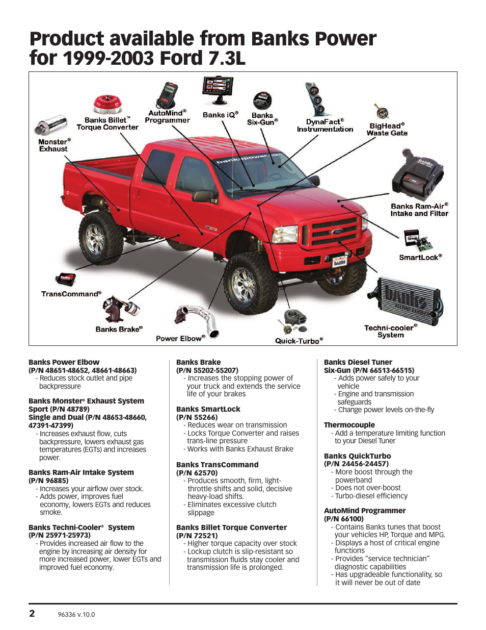 Banks Power Ford Trucks: (Diesel ’99 - 03 7.3L Power Stroke) Power Systems- PowerPack, Stinger-Plus, Stinger & Git-Kit '19991_2-2003 F-250 & F-350 Trucks and Excursions User Manual | Page 2 / 28