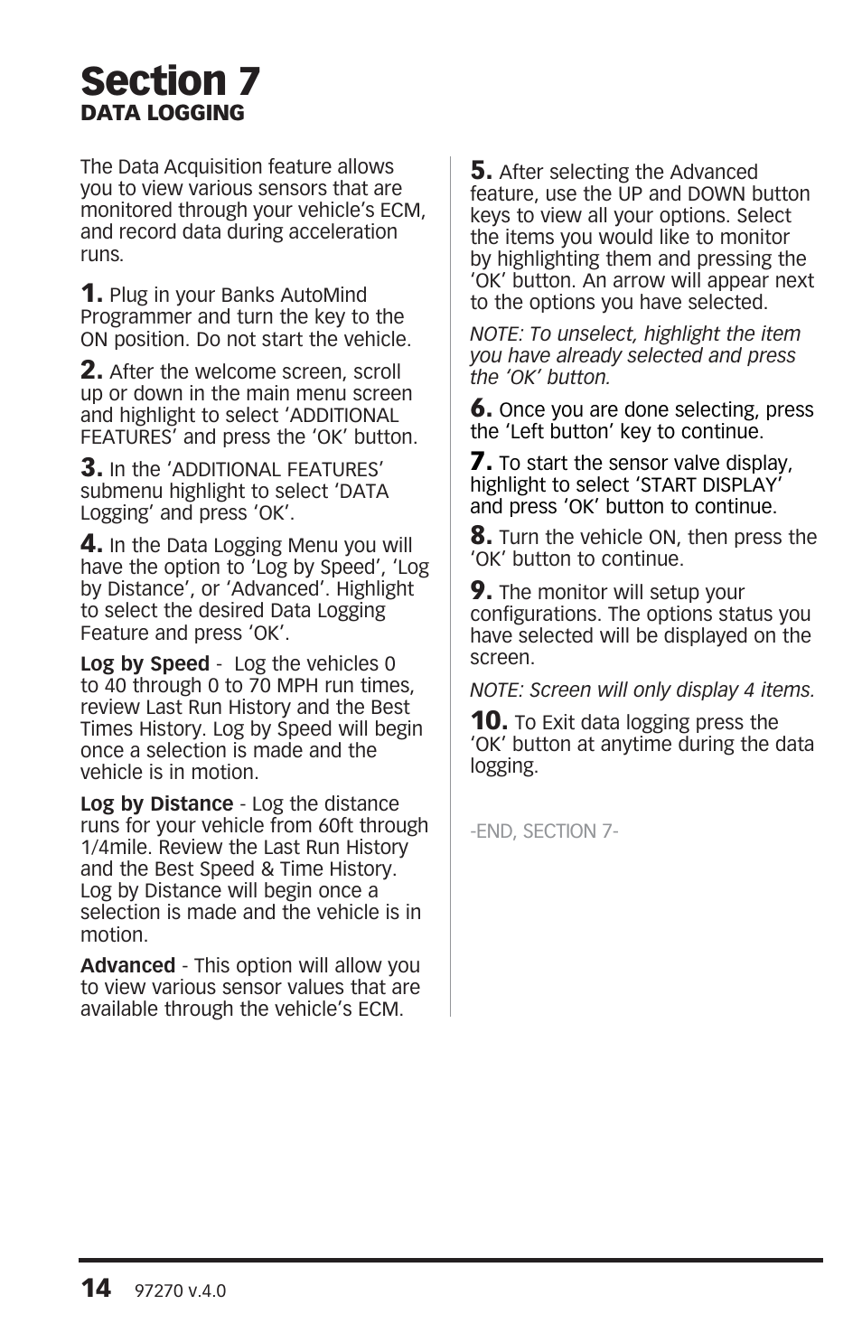 Banks Power Jeep Trucks: (Gas ’91 - 06 Wrangler 4.0L) Programmer- AutoMind Programmer User Manual | Page 14 / 16