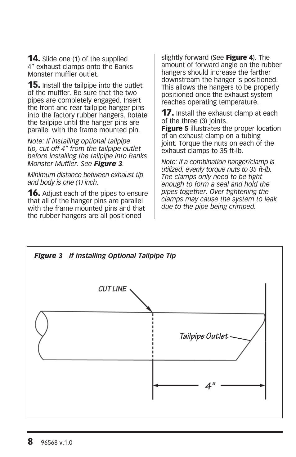Tailpipe outlet | Banks Power Chevy_GMC Trucks: Duramax LB7 (Diesel ’01 - 04 6.6L) Exhaust- Monster Sport Exhaust System '01-07 User Manual | Page 8 / 12