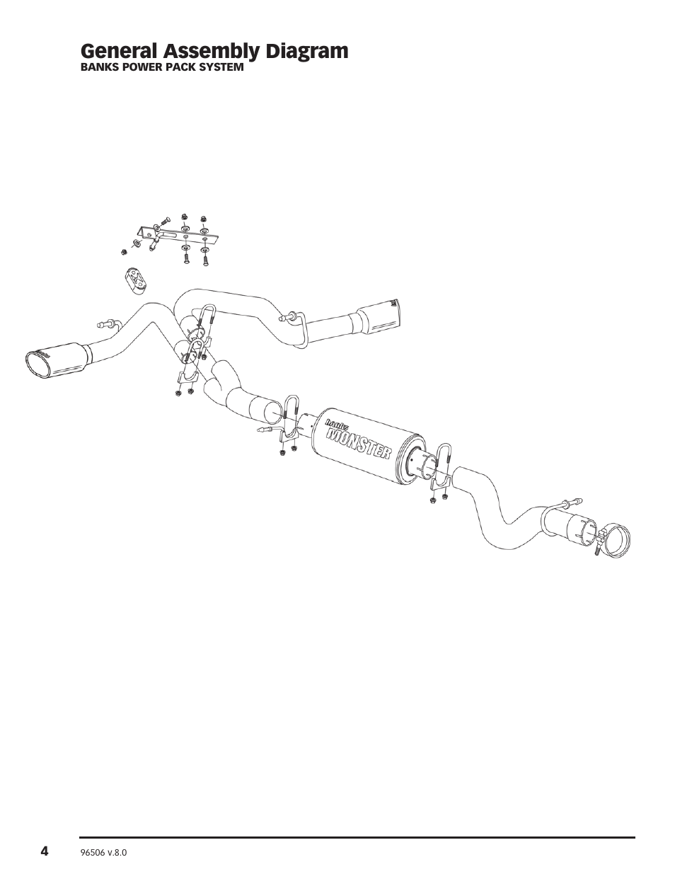 General assembly diagram | Banks Power Chevy_GMC Trucks: Duramax LLY-LBZ (Diesel ’06 - 07 6.6L) Power Systems- PowerPack & Stinger Systems w Economind (LLY & LBZ) '06-07 (PDA) Compatible w_ Optional PowerPDA User Manual | Page 4 / 40
