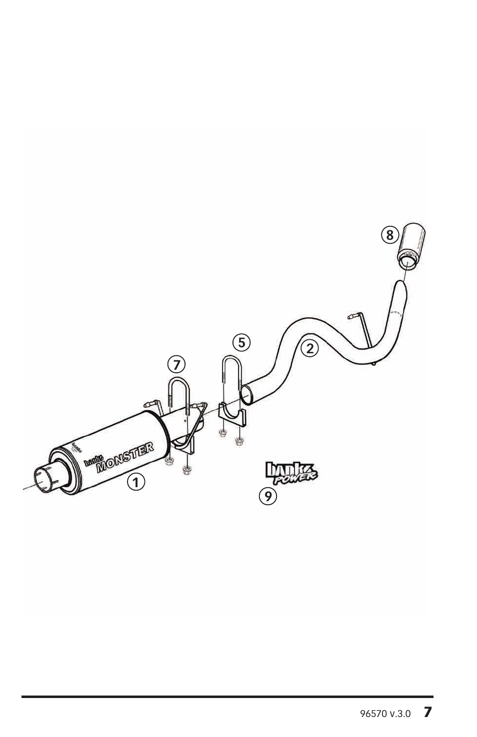 Banks Power Dodge Trucks: (Diesel ’03 - 07 5.9L Cummins) Exhaust- Monster Sport Exhaust System '04-07 325 HP Dodge 5.9L HO Cummins Trucks, Including Mega Cab User Manual | Page 7 / 12