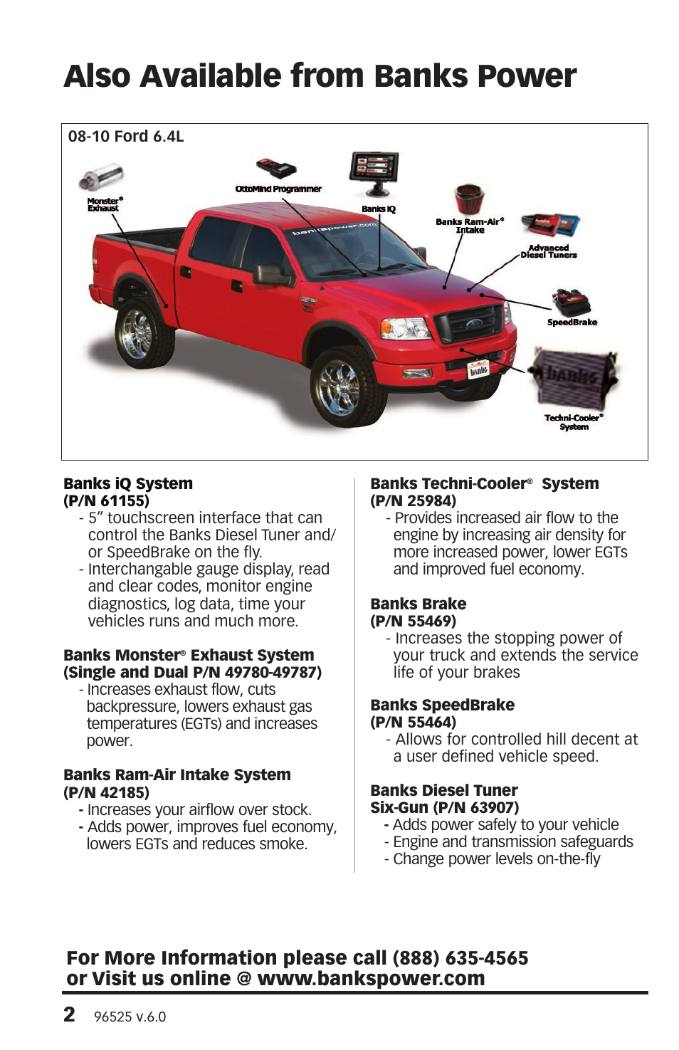 Also available from banks power | Banks Power Ford Trucks: (Diesel ’08 - 10 6.4L Power Stroke) Programmer- Ottomind Programmer '08 User Manual | Page 2 / 16