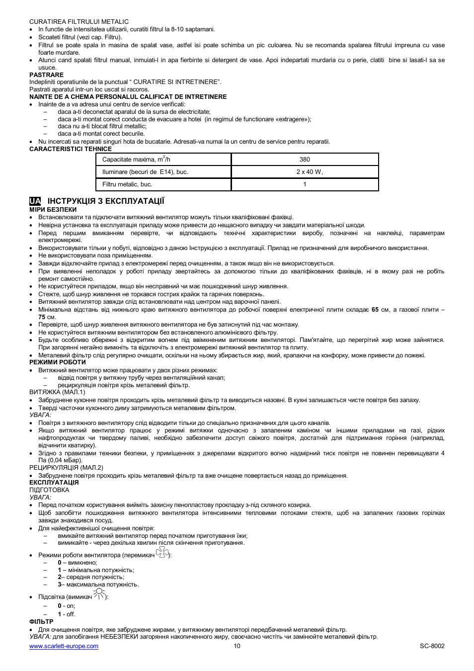 Scarlett SC-8002 User Manual | Page 10 / 19