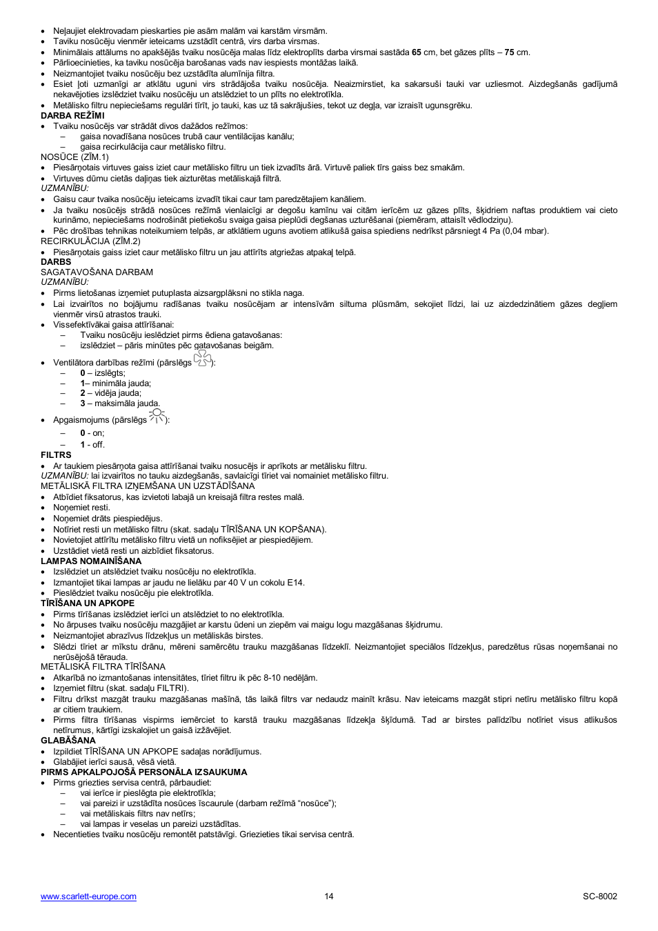 Scarlett SC-8002 User Manual | Page 14 / 19