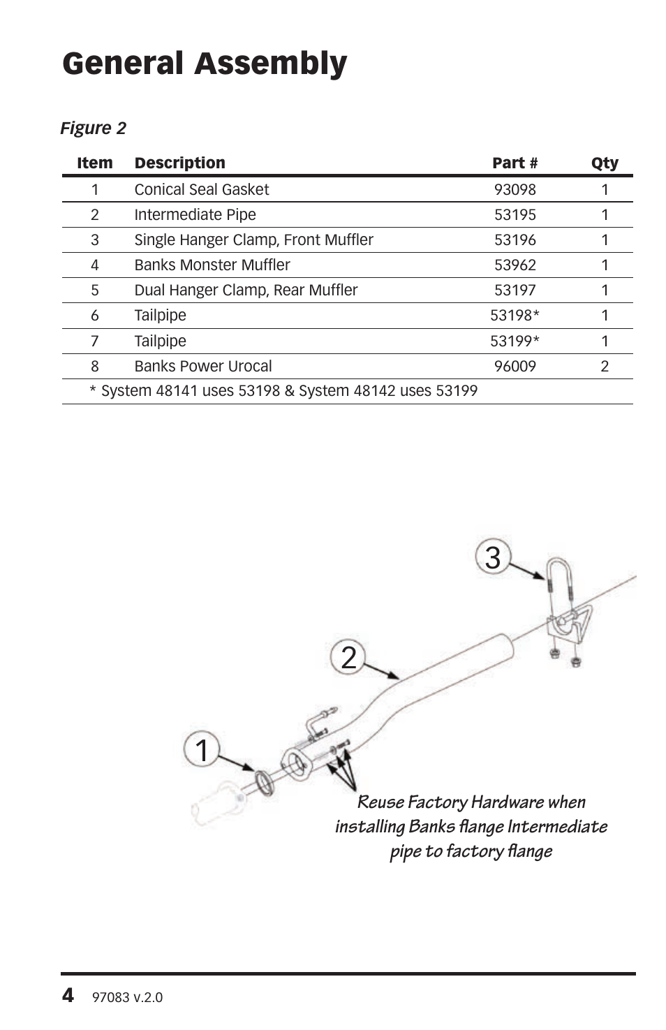 General assembly | Banks Power Toyota Trucks: (Gas ’07 - 09 4.0L FJ) Exhaust- Monster Exhaust, Single out the back '07-09 User Manual | Page 4 / 8