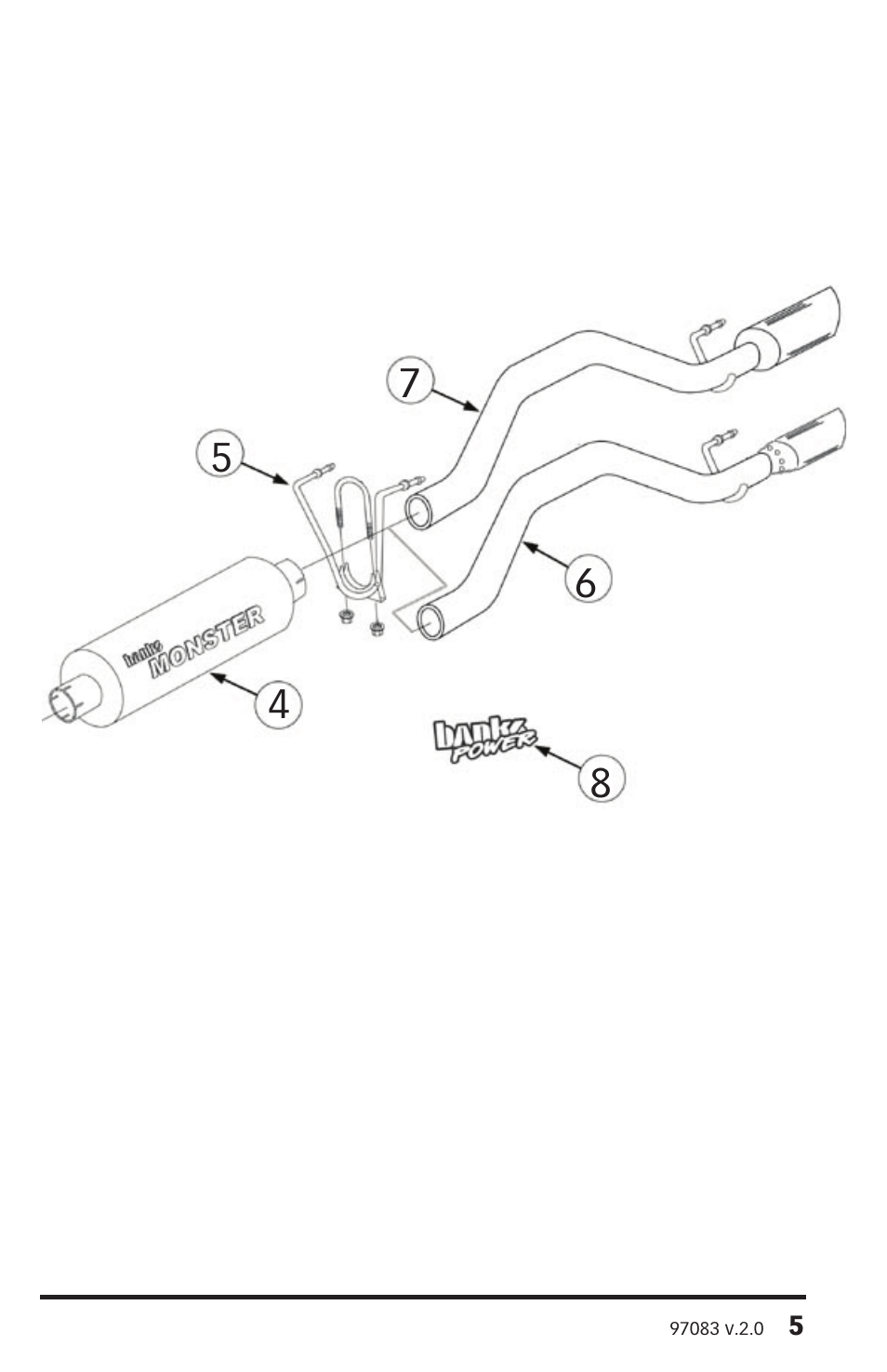 Banks Power Toyota Trucks: (Gas ’07 - 09 4.0L FJ) Exhaust- Monster Exhaust, Single out the back '07-09 User Manual | Page 5 / 8