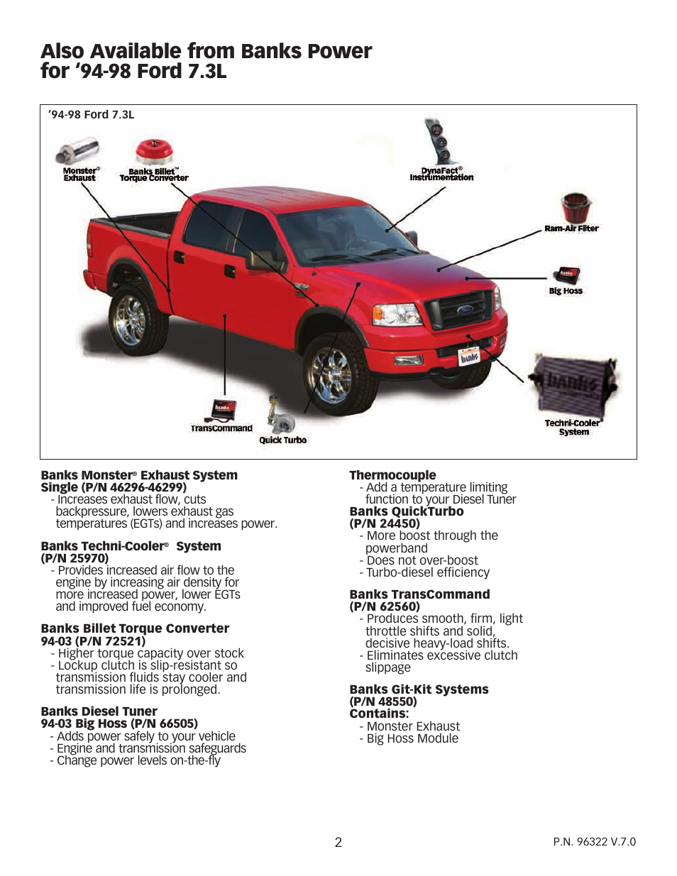 Banks Power Ford Trucks: (Diesel ’94 - 97 7.3L Power Stroke) Power Systems- PowerPack, Stinger-Plus & Stinger '94-98 3-1_2