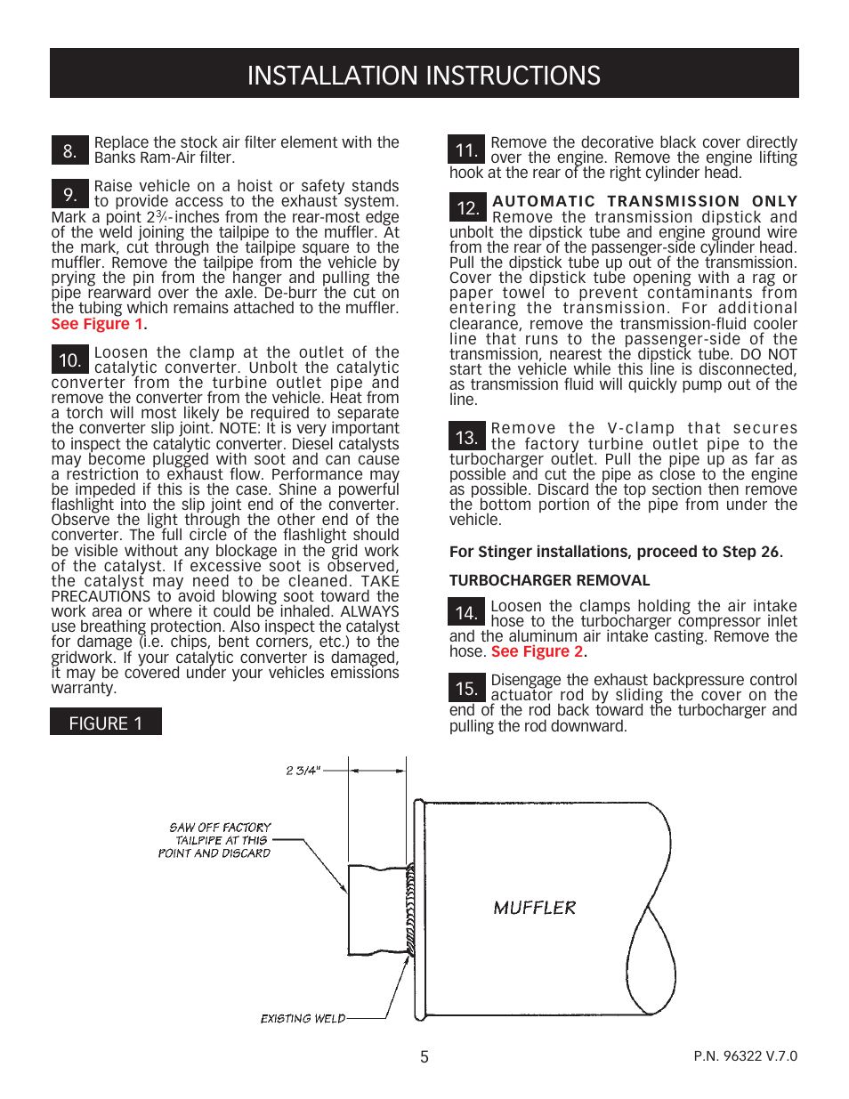 Installation instructions | Banks Power Ford Trucks: (Diesel ’94 - 97 7.3L Power Stroke) Power Systems- PowerPack, Stinger-Plus & Stinger '94-98 3-1_2