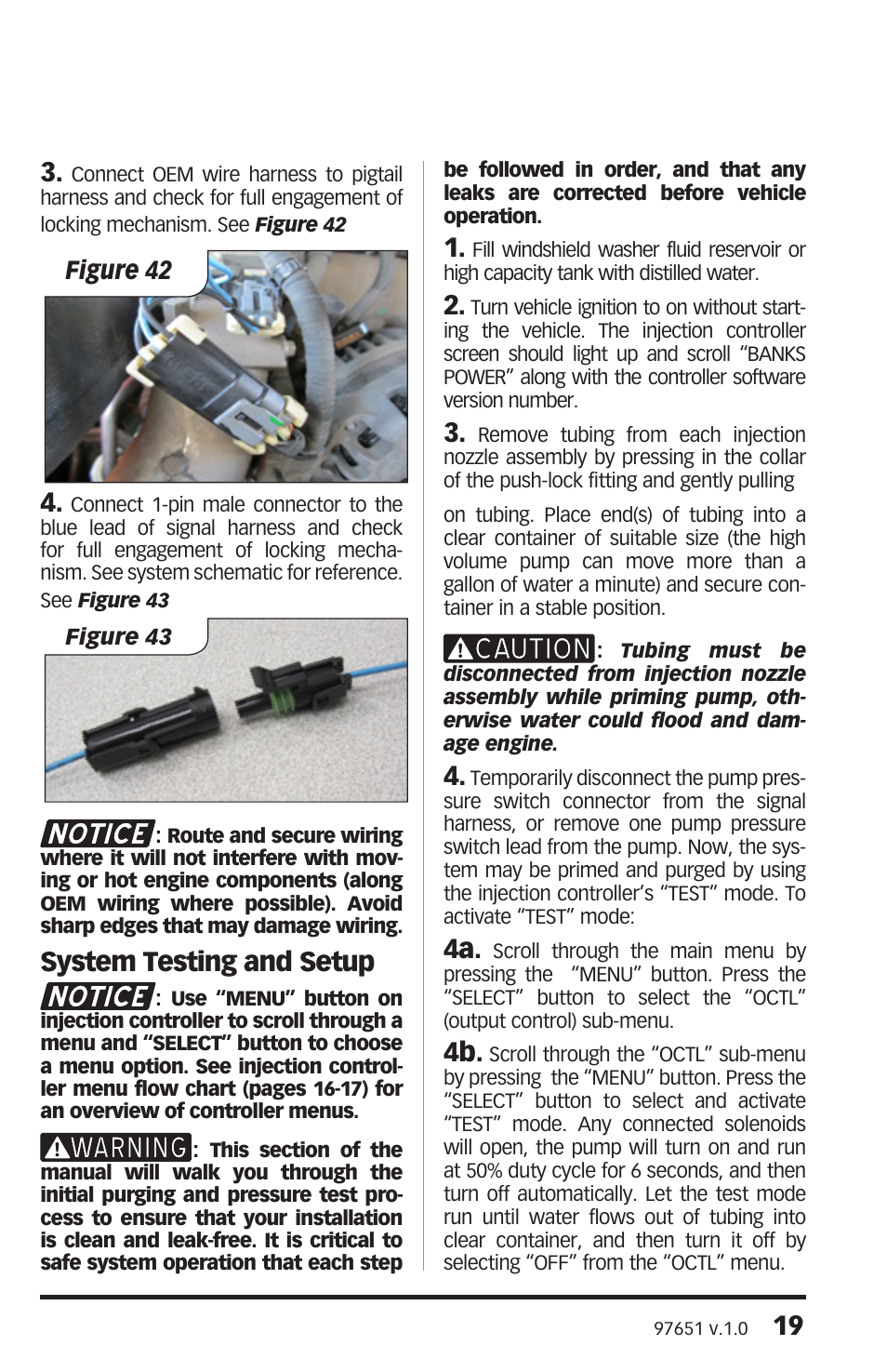 System testing and setup, Figure 42 | Banks Power Universal Car & Truck: (Gas or Diesel ’50 - 14 Universal) Water-Methanol: Straight-Shot and Double Shot, Vehicle specific applications User Manual | Page 19 / 32