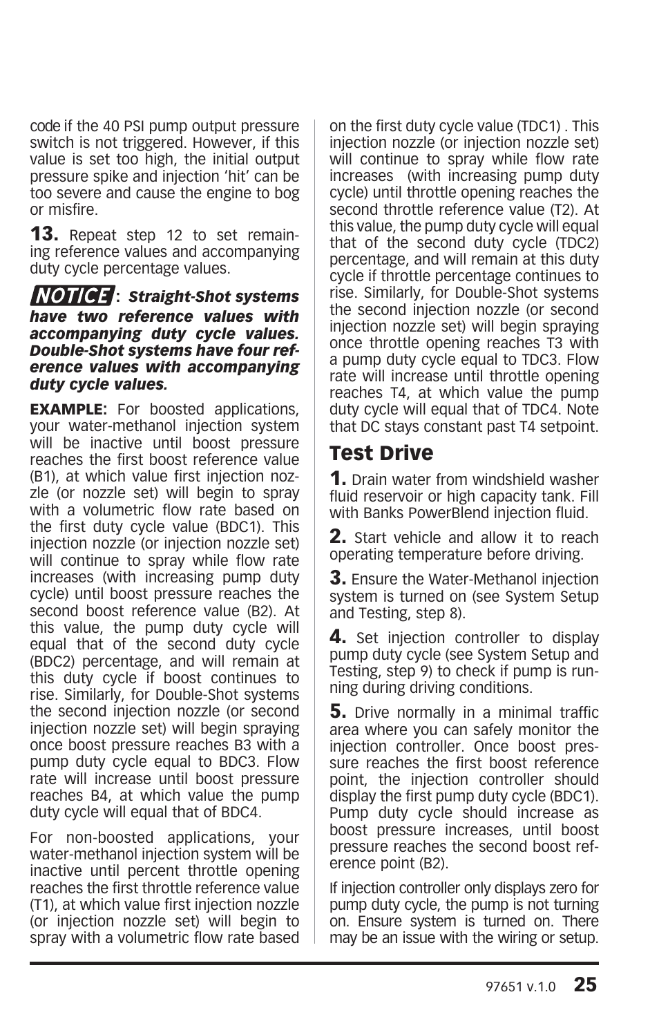 Test drive 1 | Banks Power Universal Car & Truck: (Gas or Diesel ’50 - 14 Universal) Water-Methanol: Straight-Shot and Double Shot, Vehicle specific applications User Manual | Page 25 / 32