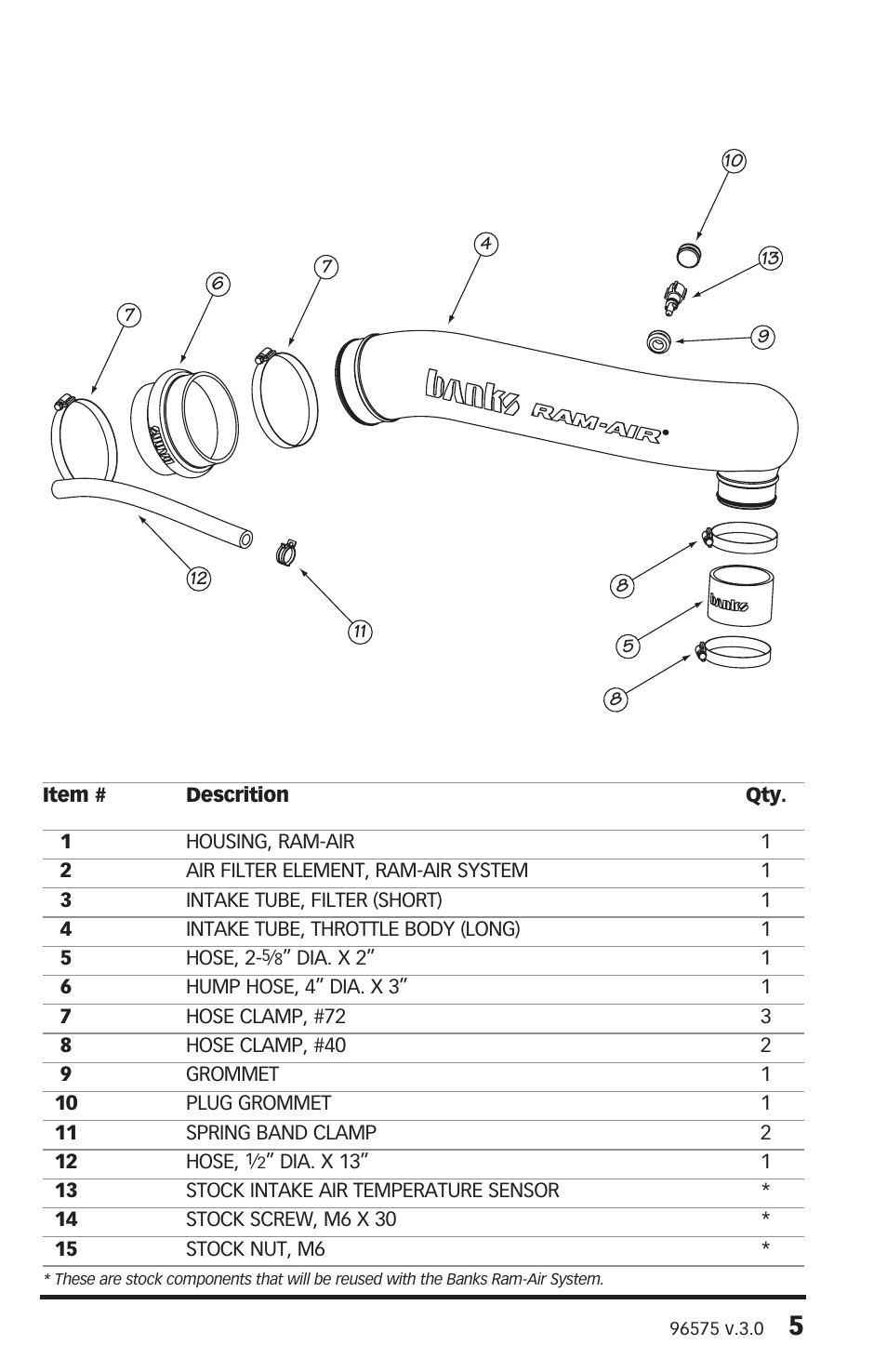 Banks Power Jeep Trucks: (Gas ’91 - 06 Wrangler 4.0L) Intake- Ram-Air intake system '97-06 Jeep 4.0L User Manual | Page 5 / 12