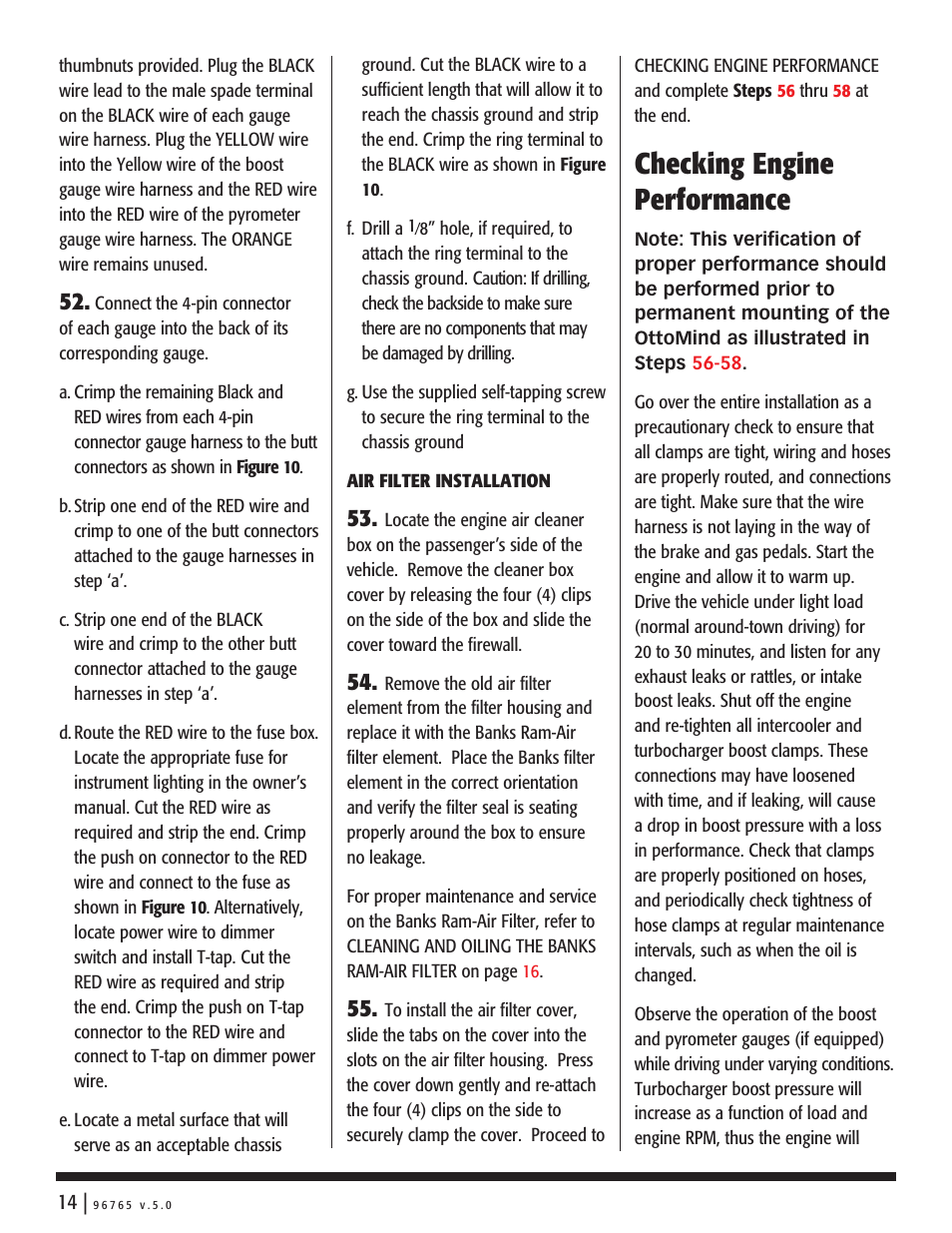 Checking engine performance | Banks Power Dodge Trucks: (Diesel ’98 - 02 5.9L Cummins ISB) Power Systems- Stinger & Git-Kit Systems (does not connect to pump wire) User Manual | Page 14 / 20