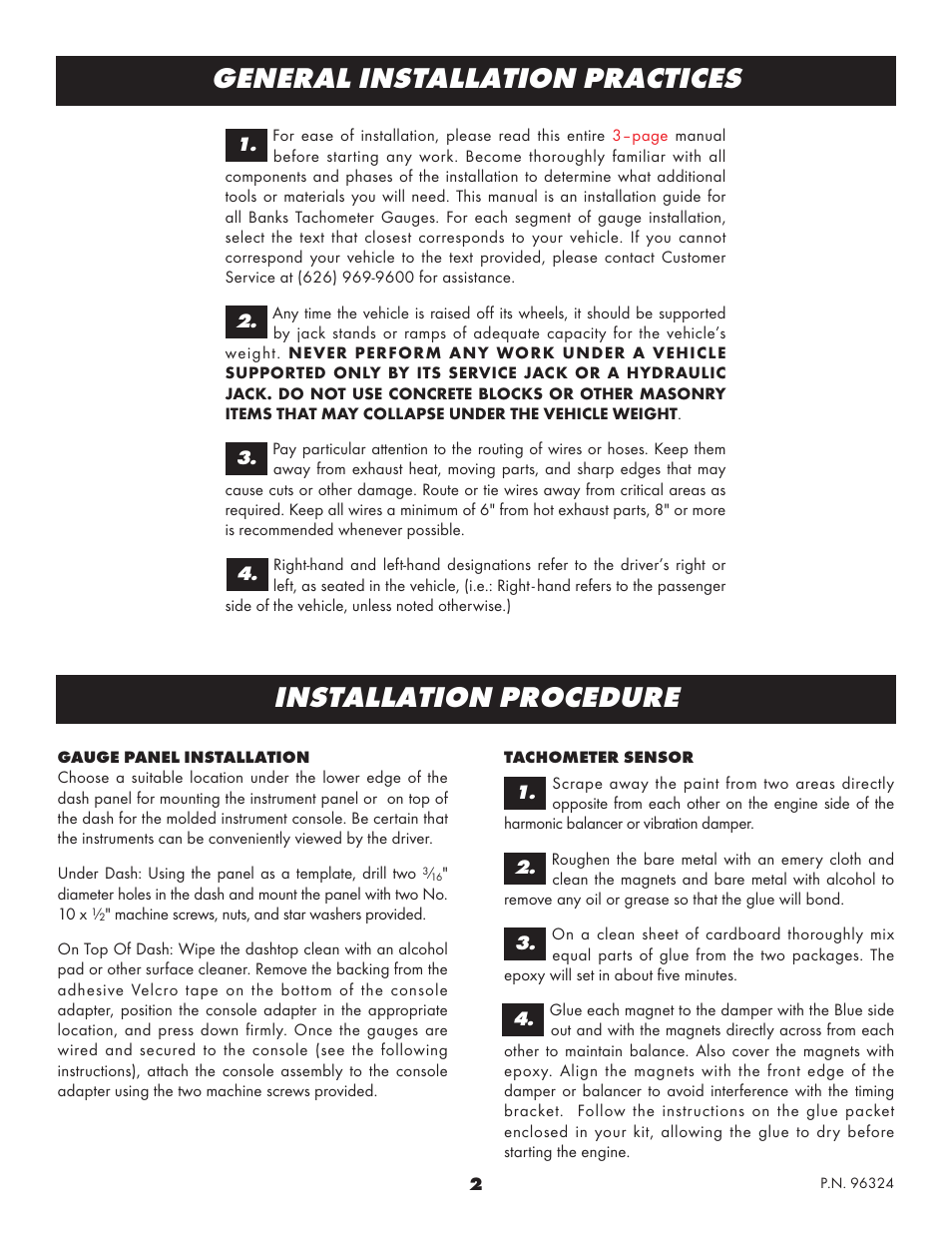 Banks Power Tachometer User Manual | Page 2 / 4