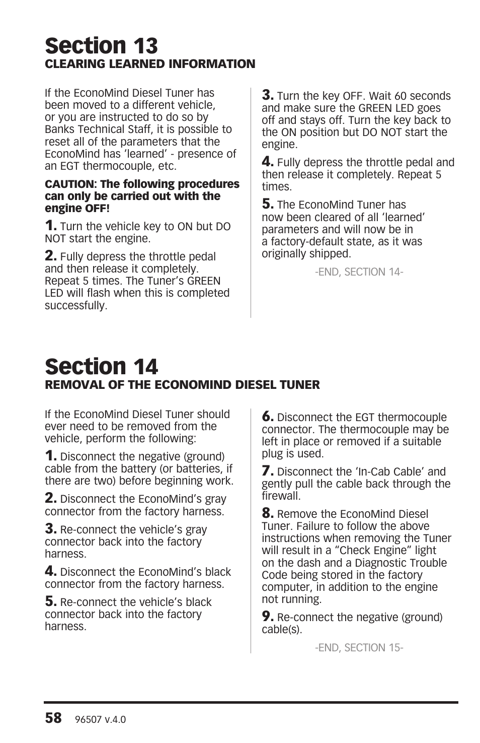 Banks Power Chevy_GMC Trucks: Duramax LMM (Diesel ’07 - 10 6.6L) Power Systems- PowerPack & Stinger w_EconoMind ('07-09) LMM (PDA) Compatible w_Optional PowerPDA User Manual | Page 58 / 60