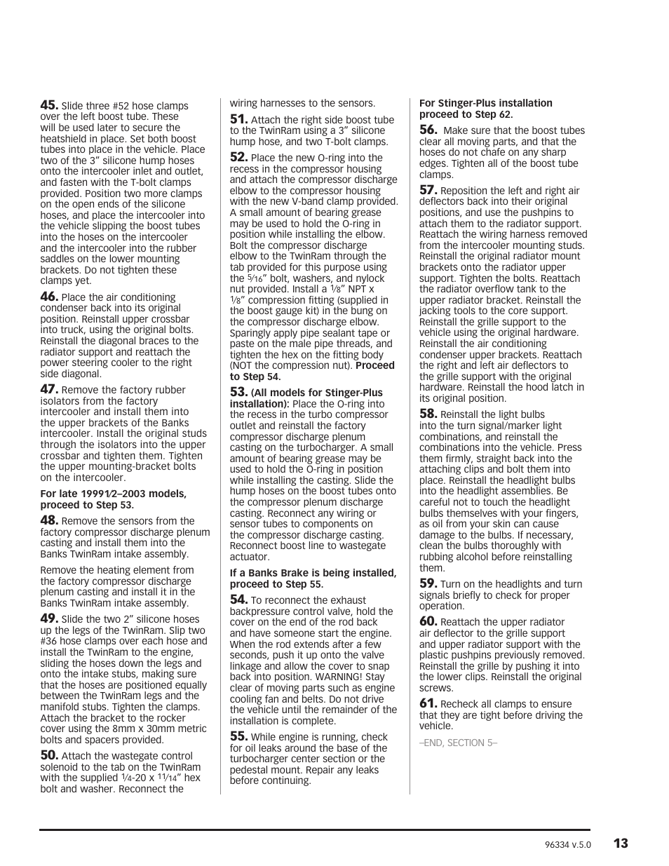 Banks Power Ford Trucks: (Diesel ’99 - 03 7.3L Power Stroke) Power Systems- Stinger, Stinger-Plus & PowerPack systems '19991_2-2003 F250_F350 Trucks & Excursion (non-cat) User Manual | Page 13 / 24