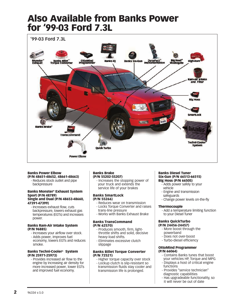 Banks Power Ford Trucks: (Diesel ’99 - 03 7.3L Power Stroke) Power Systems- Stinger, Stinger-Plus & PowerPack systems '19991_2-2003 F250_F350 Trucks & Excursion (non-cat) User Manual | Page 2 / 24