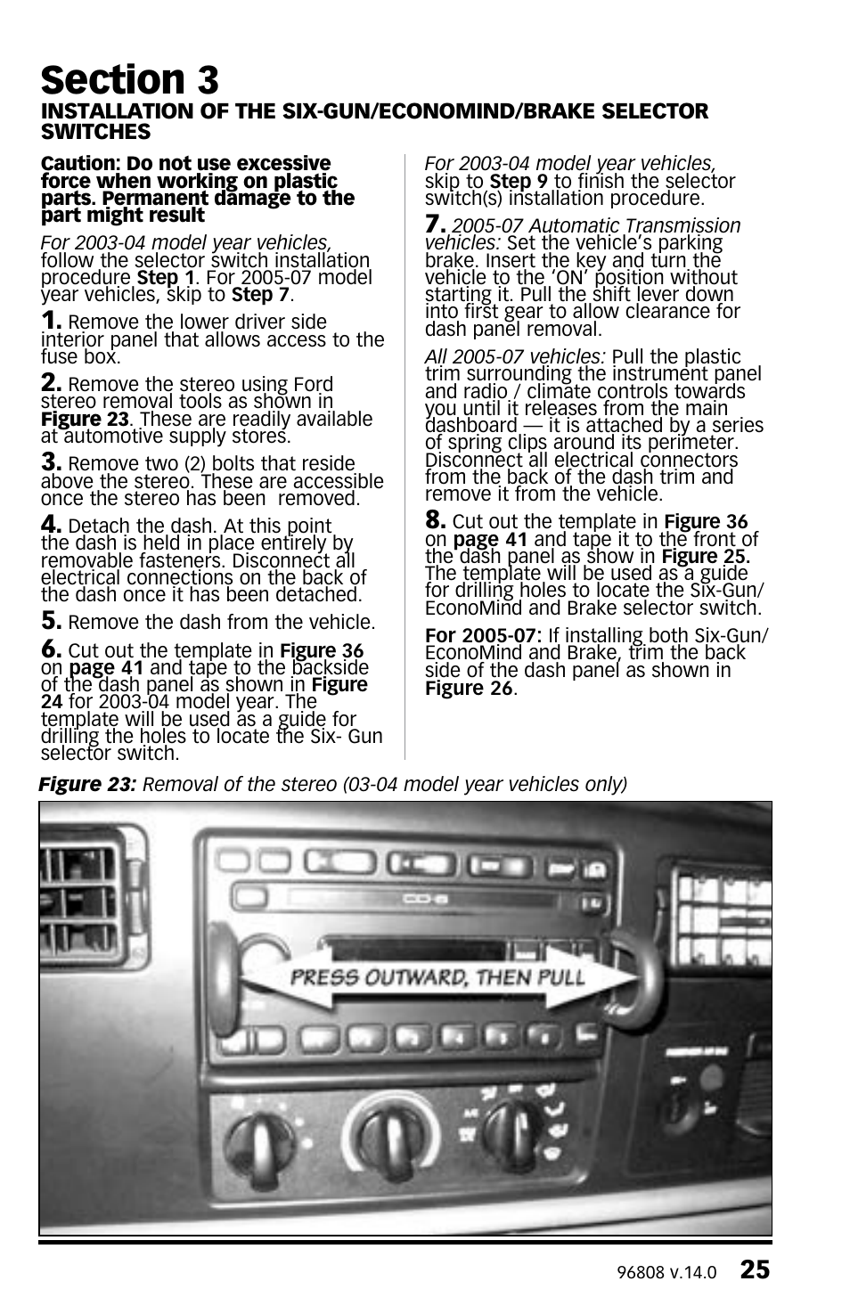 Banks Power Ford Trucks: (Diesel ’03 - 07 6.0L Power Stroke) Tuner- Six-Gun Diesel Tuner w_Optional Banks Brake & Speed-Loader '03-07 For use with Six-Gun_EconoMind Selector Switch User Manual | Page 25 / 44