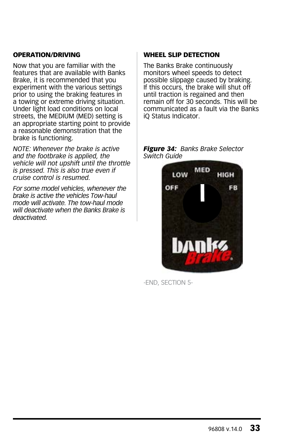 Banks Power Ford Trucks: (Diesel ’03 - 07 6.0L Power Stroke) Tuner- Six-Gun Diesel Tuner w_Optional Banks Brake & Speed-Loader '03-07 For use with Six-Gun_EconoMind Selector Switch User Manual | Page 33 / 44