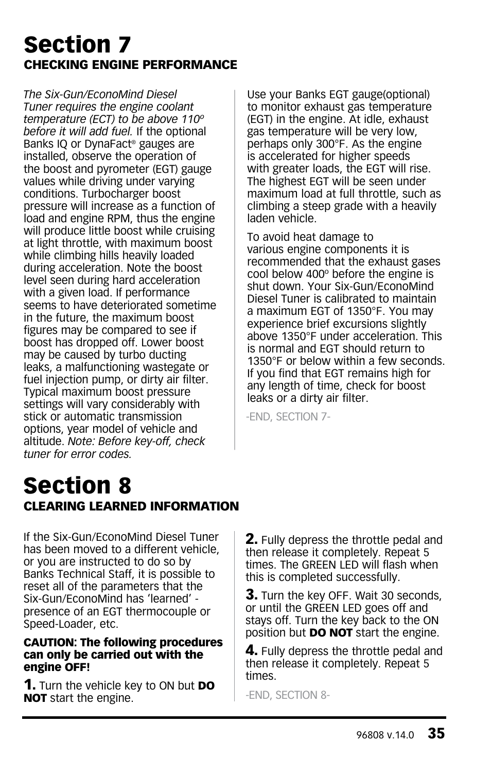 Banks Power Ford Trucks: (Diesel ’03 - 07 6.0L Power Stroke) Tuner- Six-Gun Diesel Tuner w_Optional Banks Brake & Speed-Loader '03-07 For use with Six-Gun_EconoMind Selector Switch User Manual | Page 35 / 44