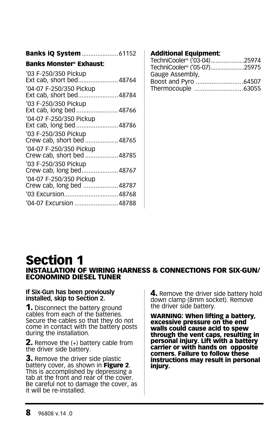 Banks Power Ford Trucks: (Diesel ’03 - 07 6.0L Power Stroke) Tuner- Six-Gun Diesel Tuner w_Optional Banks Brake & Speed-Loader '03-07 For use with Six-Gun_EconoMind Selector Switch User Manual | Page 8 / 44