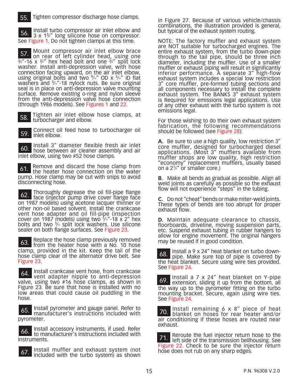 Banks Power Ford Trucks: (Diesel ’83 - 93 6.9 & 7.3L) Forced Induction- Sidewinder turbo system (Van) 6.9 & 7.3L User Manual | Page 15 / 24