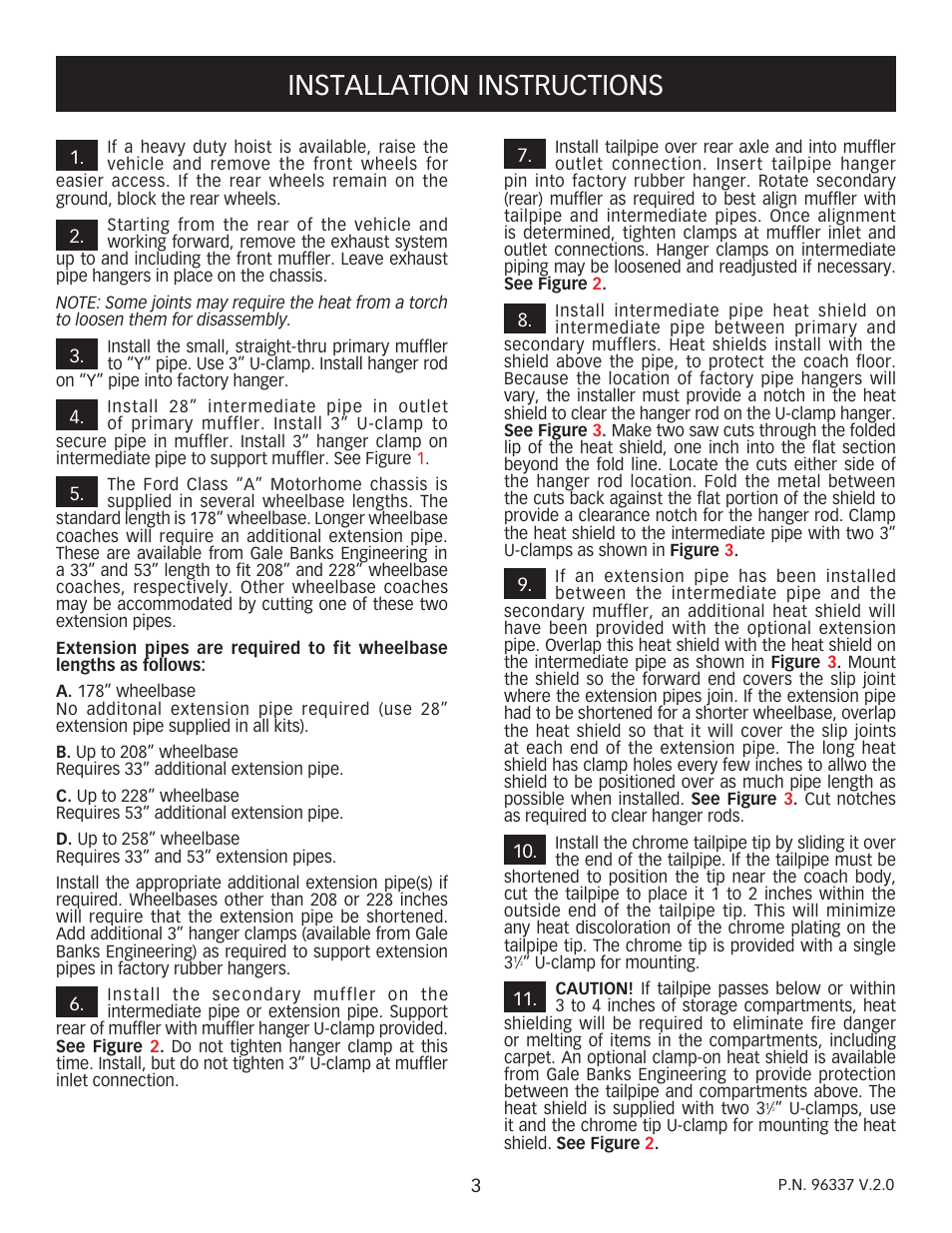 Installation instructions | Banks Power Ford Motorhomes: (Gas ’93 - 98 7.5L Class-A) Power Systems- Stinger System (Class-A, Ford chassis, non-cat.) '93-later For Use w_ 460 EFI Engine User Manual | Page 3 / 12