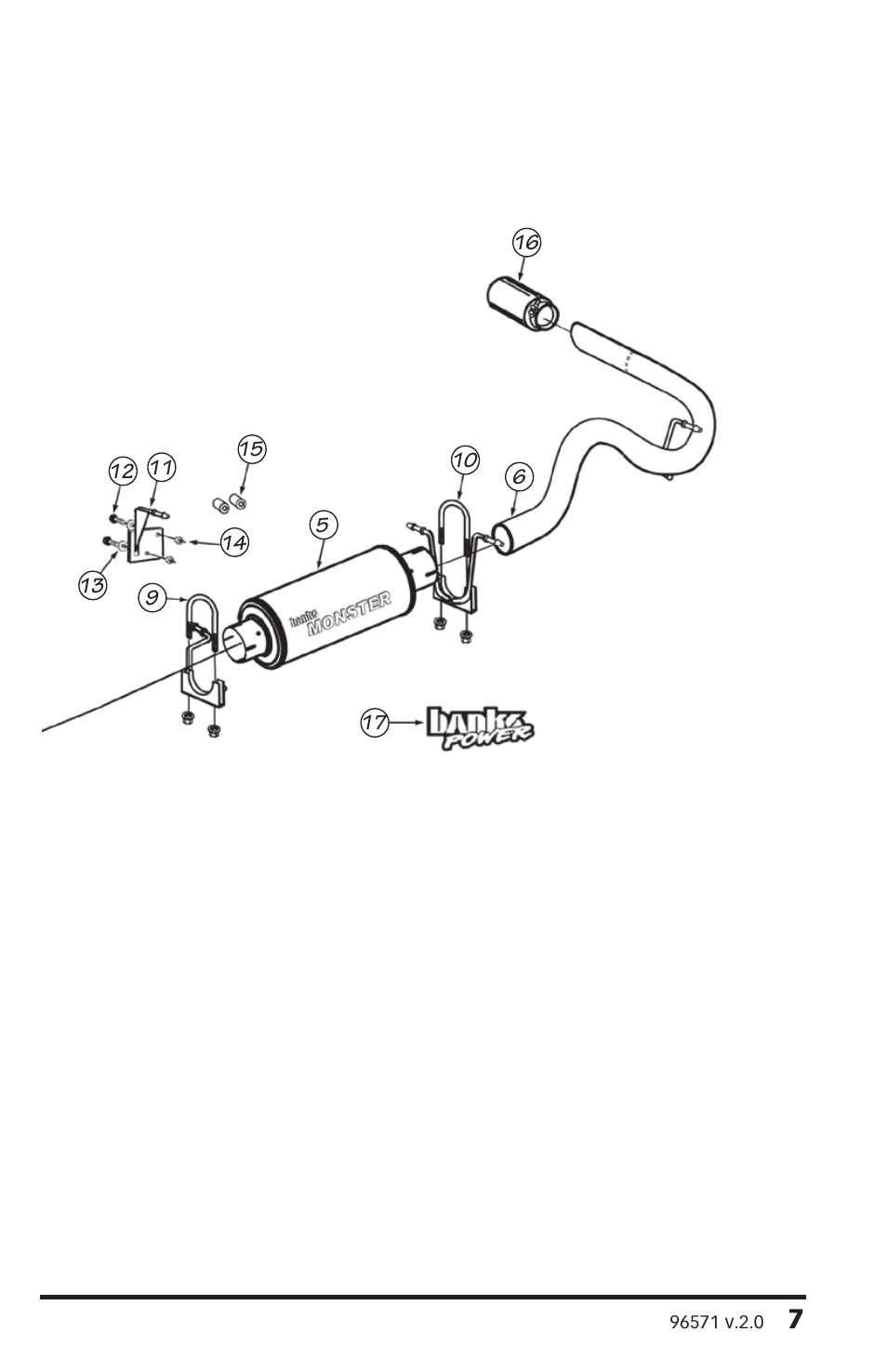 Banks Power Ford Trucks: (Diesel ’03 - 07 6.0L Power Stroke) Exhaust- Monster Sport Exhaust System 2003-07 Ford 6.0L Ecsb User Manual | Page 7 / 12