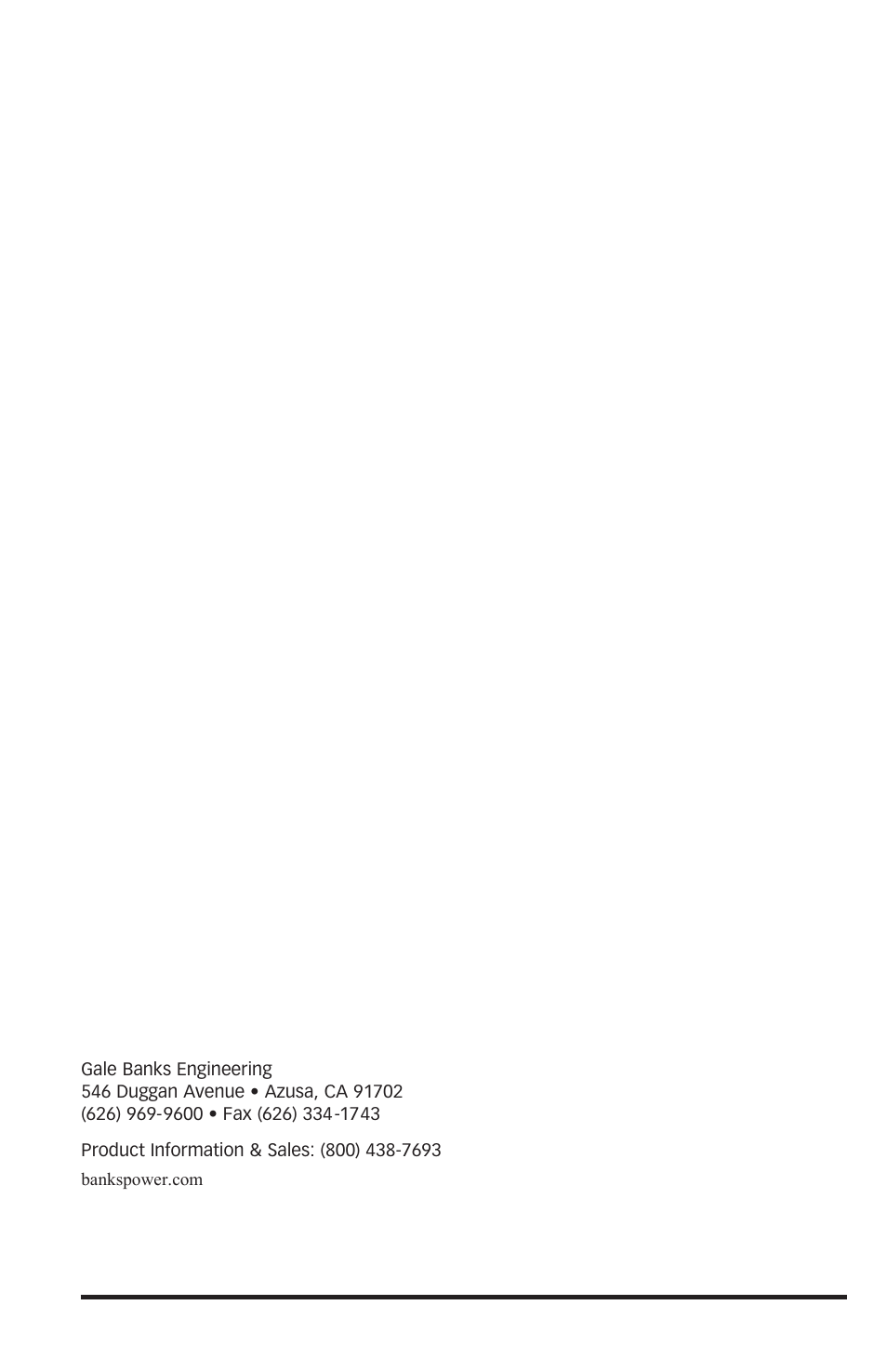 Banks Power Ford Motorhomes: (Gas ’97 - 05 6.8L V-10, Class-A (20-valve)) Power Systems- PowerPack, Stinger & Git-Kit Systems, (Class-A) '97-05 User Manual | Page 20 / 20
