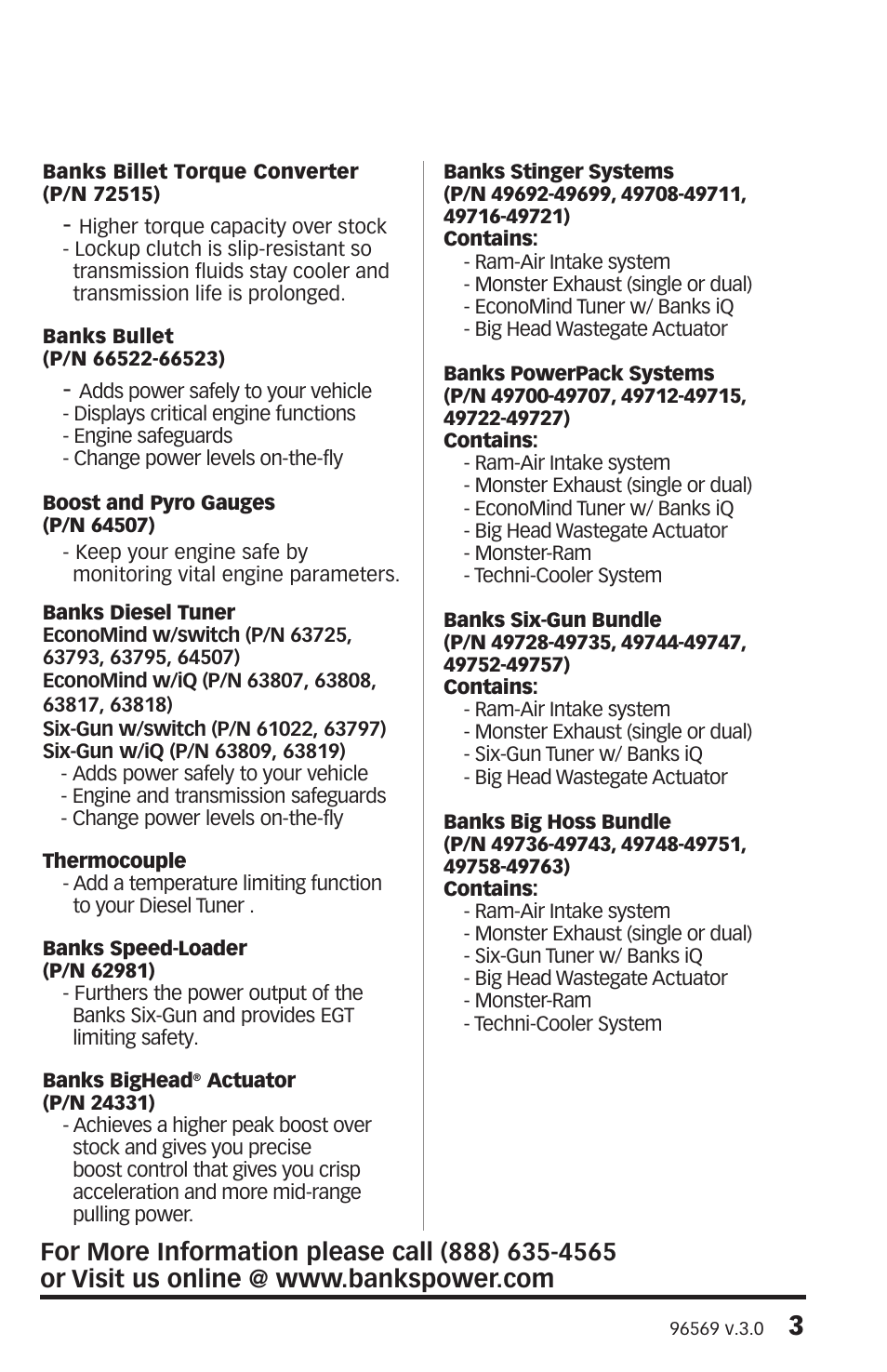 Banks Power Dodge Trucks: (Diesel ’03 - 07 5.9L Cummins) Exhaust- Monster Sport Exhaust System '03-04 User Manual | Page 3 / 12