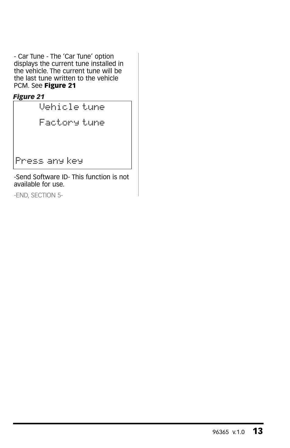 Vehicle tune factory tune press any key | Banks Power GM Motorhomes: (Gas ’01 - 10 8.1L Workhorse) Programmer- AutoMind programmer '02 Class-A MH User Manual | Page 13 / 16