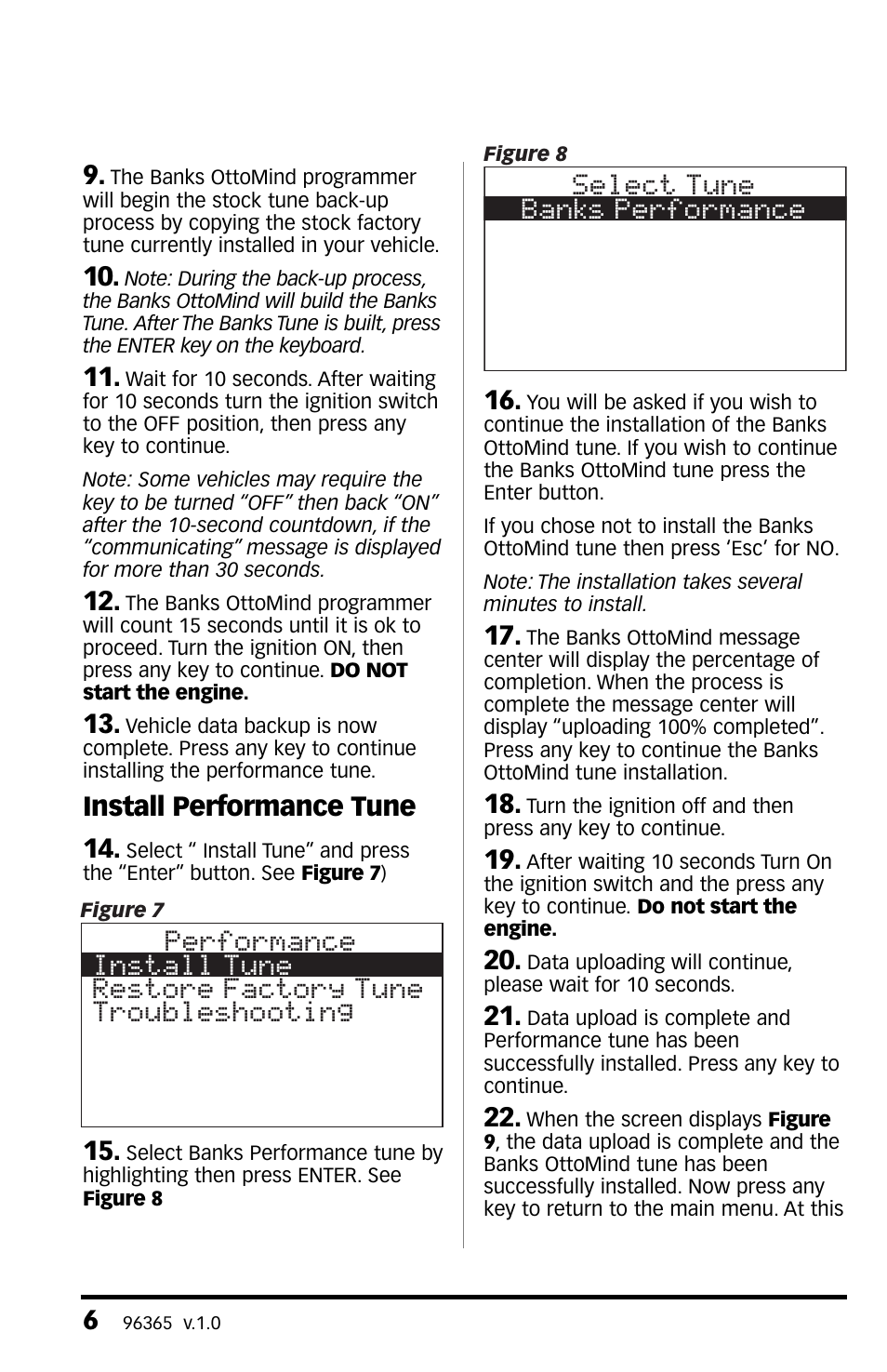 Select tune banks performance, Install performance tune 14 | Banks Power GM Motorhomes: (Gas ’01 - 10 8.1L Workhorse) Programmer- AutoMind programmer '02 Class-A MH User Manual | Page 6 / 16